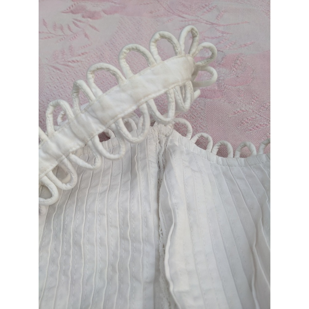 Forever That Girl Adrianna Lace Romper L White Wide Bloomer Shorts Boho Smocked - Picture 16 of 16